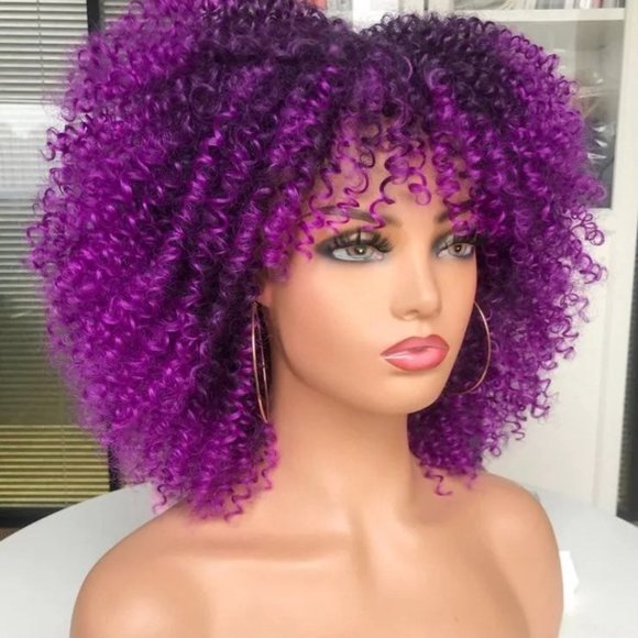 Ladies women curly afro  wig 10 inchs main image 4